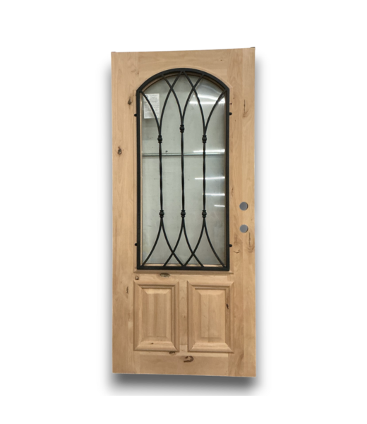 Bud's Warehouse 55816 36x80 Unfinished Wood Arched Glass Ext. Door