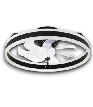 Bud's Warehouse 55837 Modern 19" Black Led Flush Mount Fandelier With Remote
