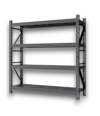 Bud's Warehouse 55867 Heavy Duty 4 Tier Shelf With Pegboard 1600 Lbs. Adjustable Storage