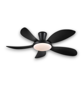 Bud's Warehouse 55874 Black Flush Mount Ceiling Fan With Light And Remote 48"