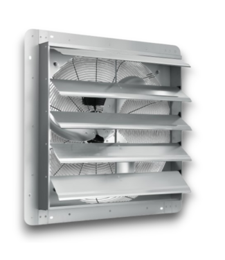 Bud's Warehouse 55885 24" Shutter Exhaust Fan Aluminum Wall Mount With Ac Motor