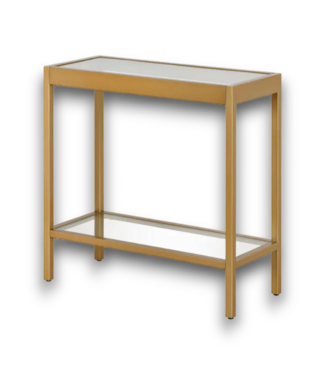 Bud's Warehouse 55890 Alexis Brass Glass Rectangular Modern End Table
