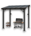 55918 8’ X5’ X8’ Black Metal Free Standing Pergola