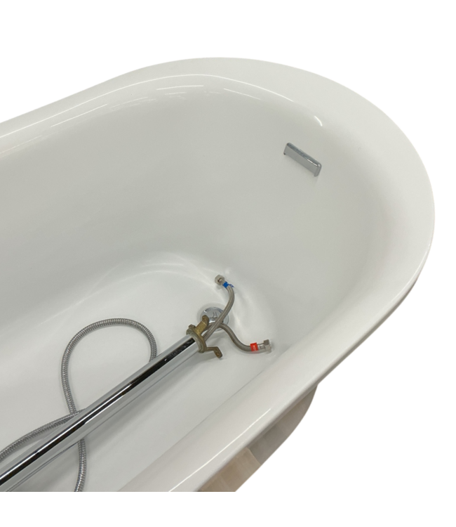 55929 White Acrylic Free Standing Bath Tub With Faucet