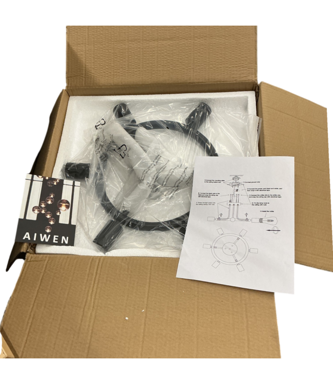 55932 26” Black Sputnick Ceiling Light Fixture