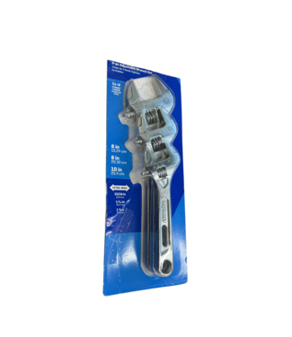 Bud's Warehouse 55941 3pc Adjustable Wrench Set 6”,8”,10”