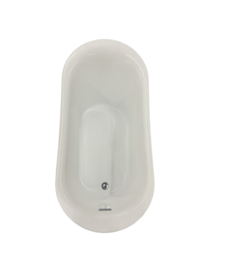 Bud's Warehouse 55929 White Acrylic Free Standing Bath Tub With Faucet