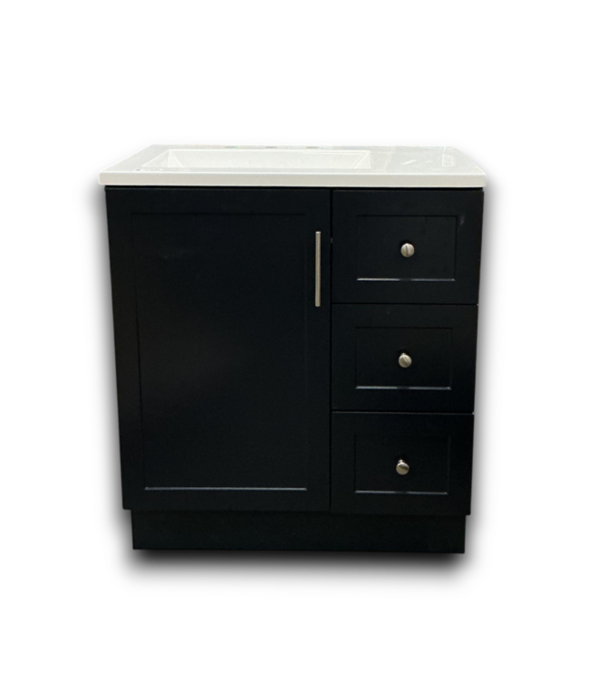 55920 Navy Blue Bathroom Vanity W/top 30.5"w