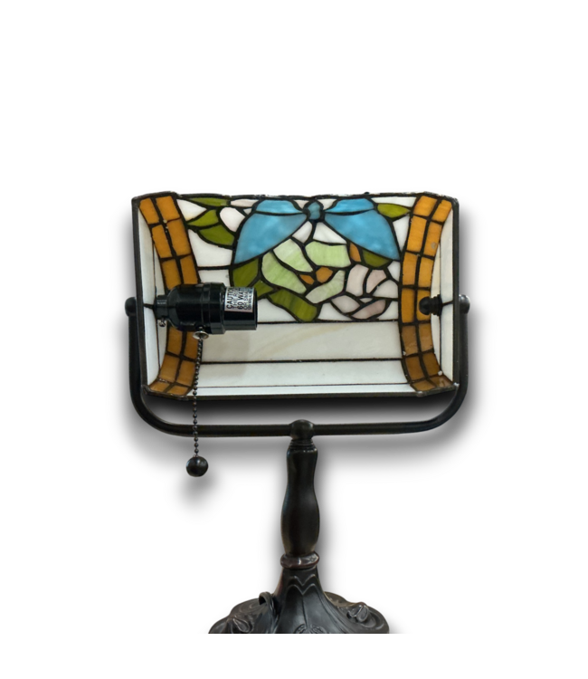 55951 13" Butterfly Brown Desk Lamp W/ Pull Chain