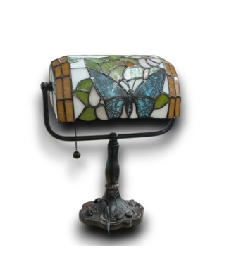 Bud's Warehouse 55951 13" Butterfly Brown Desk Lamp W/ Pull Chain