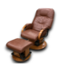 55963 Rust Brown Leather Glider Chair & Ottoman