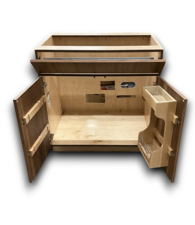55953 Walnut Bathroom Vanity Base 33"w