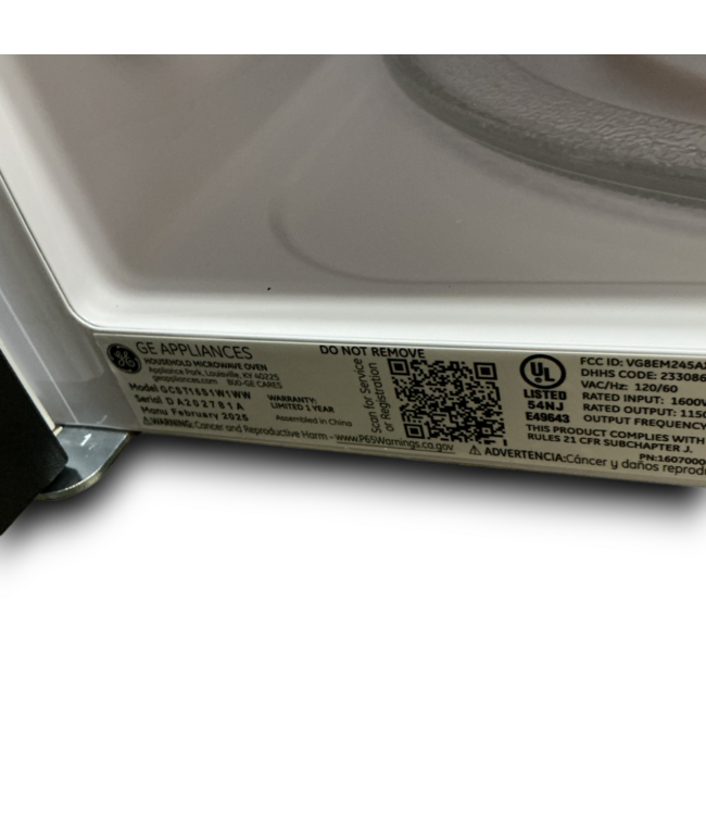 55969 White Countertop Microwave 1.6 Cu. Ft.