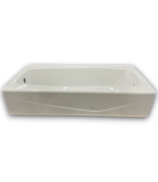 Bud's Warehouse 55975 Villager White Cast Iron Alcove Soaking Bathtub Left Drain