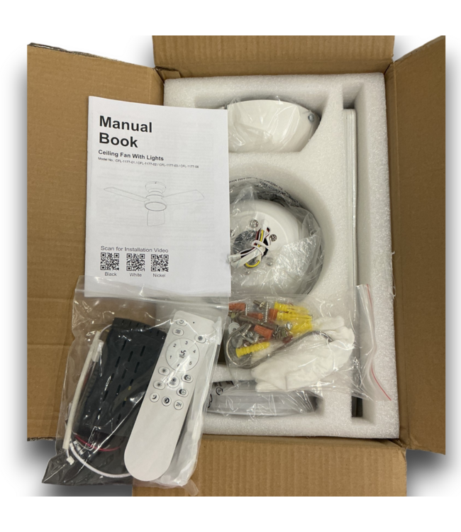 55985 Modern Smart Indoor White Ceiling Fan With Lights And Remote Control