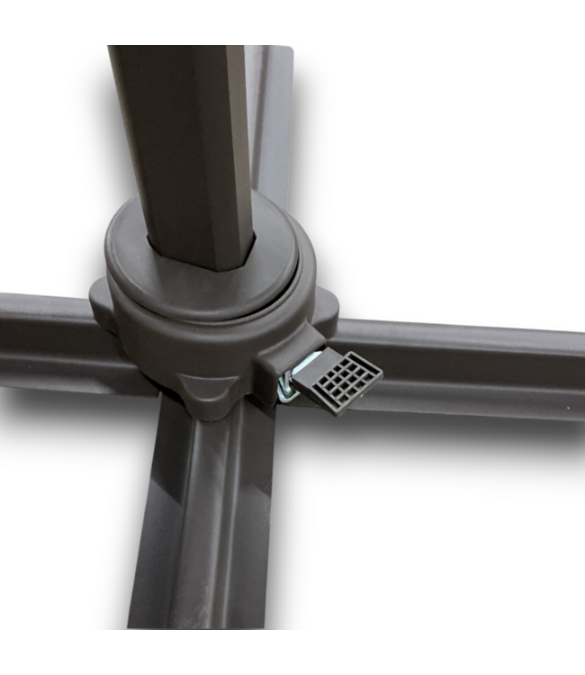 55971 9' Broewn Aluminum Navy Crank Cantilever Patio Umbrella