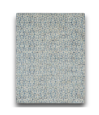 Bud's Warehouse 55997 Blue & White Maze Area Rug 7' X 10'
