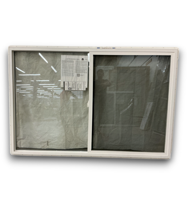 55998 Black And White Vinyl Sliding Window With Annealed Glass 72 X 48