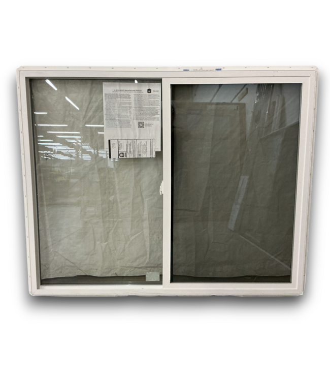 56001 Black And White Vinyl Sliding Window With Annealed Glass 60 X 48