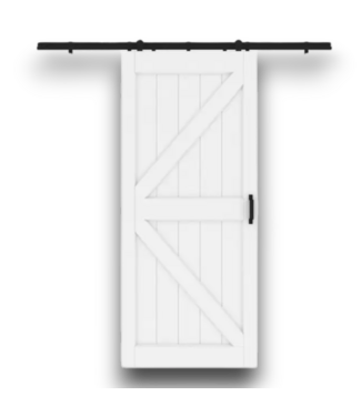 Bud's Warehouse 56002 White Primed K-frame Mdf Hollow Core Single Barn Door 36"w