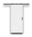 56002 White Primed K-frame Mdf Hollow Core Single Barn Door 36"w