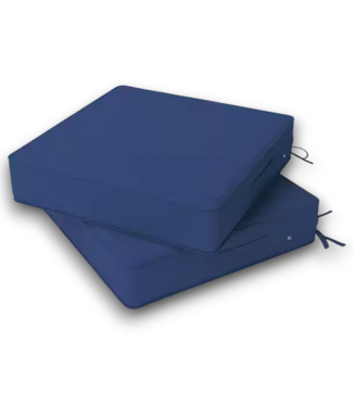 Bud's Warehouse 56004 Square Outdoor Seat Pads Blue Patio Cushions 2-pack