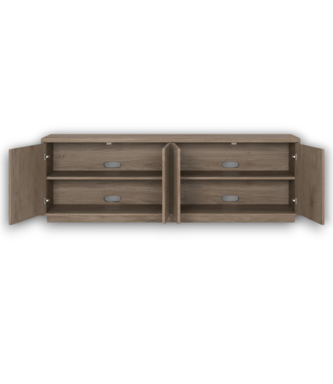56007 Hanson Transitional Antiqued Gray Oak Tv Stand