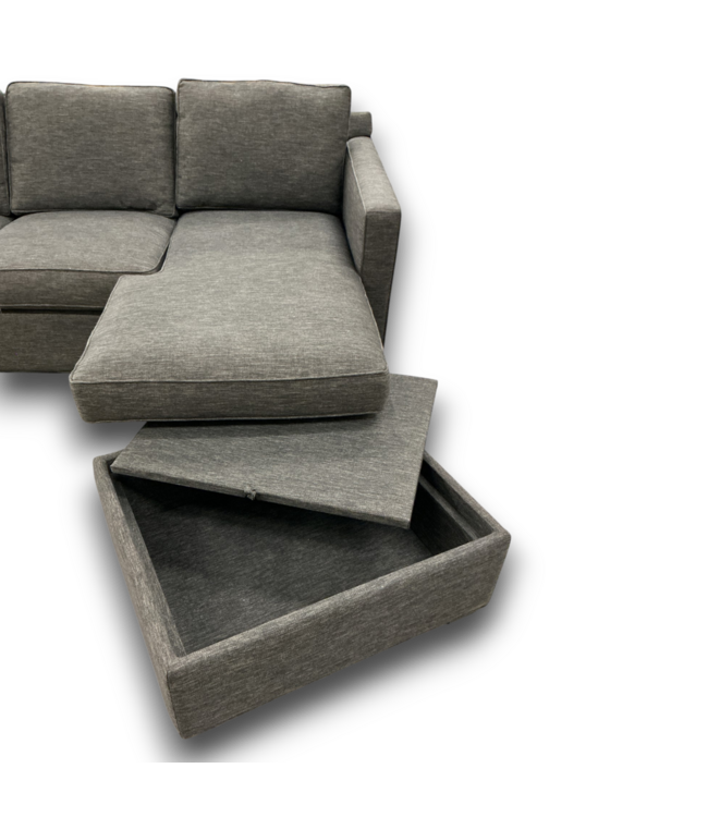 56005 Davis 3 Seat Lounger In Darius Graphite With Storage