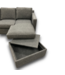 56005 Davis 3 Seat Lounger In Darius Graphite With Storage