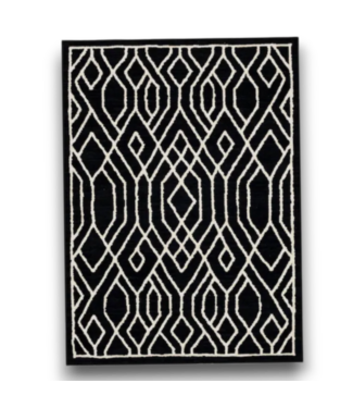 Bud's Warehouse 56033 Black & White Indoor Area Rug 5' X 7'