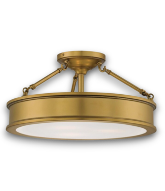 Bud's Warehouse 56052 Harbour Point Liberty Gold Indoor 3-light Semi-flush Mount