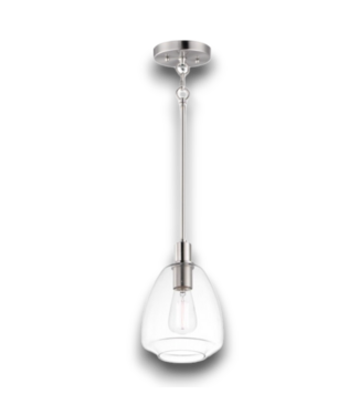 Bud's Warehouse 56055 Babylon 1-light Satin Nickel Clear Glass Schoolhouse Pendant Light