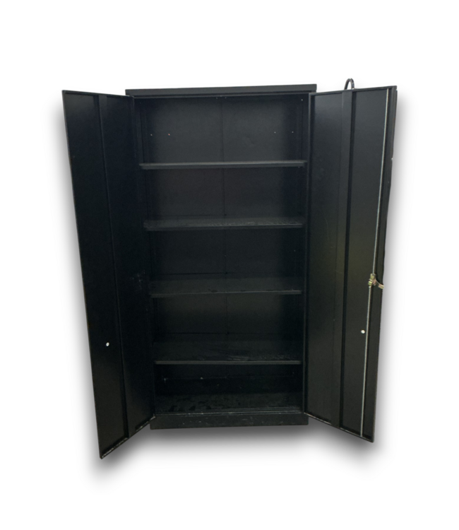 56061 36" X 16" X 72" Black Steel Storage Cabinet