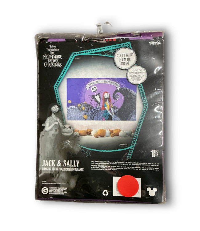 56074 5’ X 7.8’ Jack & Sally Hanging Decor