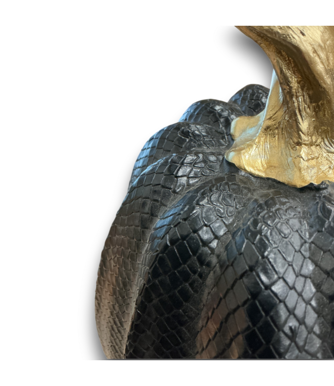 56090 12” Black Snake Skin Pumpkin Table Sculture