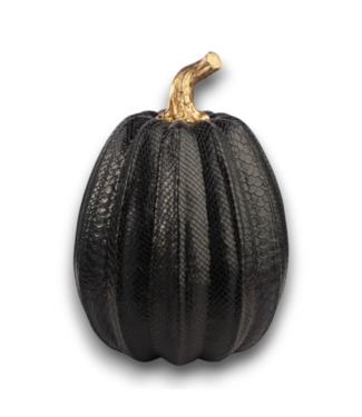 Bud's Warehouse 56090 12” Black Snake Skin Pumpkin Table Sculture