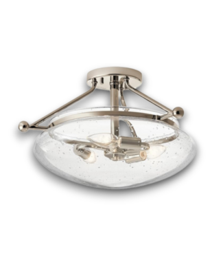 Bud's Warehouse 56097 3 Light Semi Flush Mount Ceiling Light