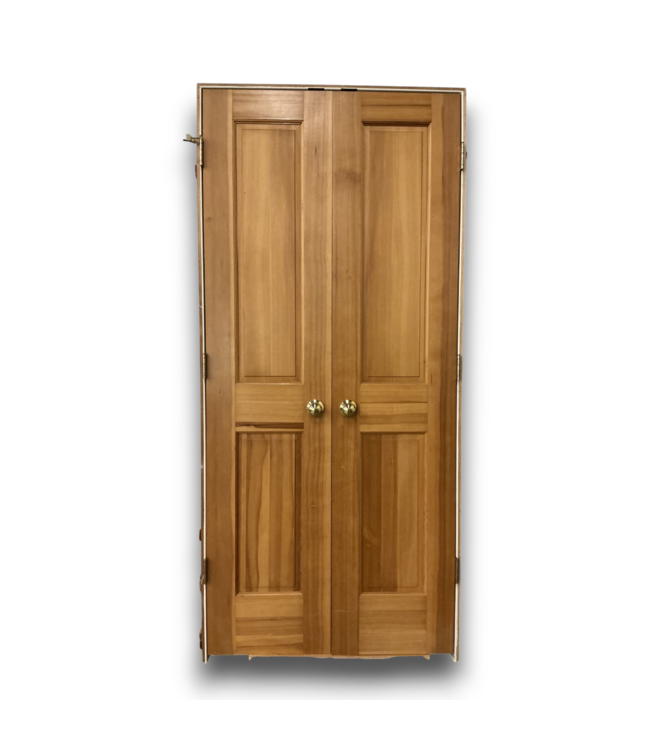 56098 Prehung 4-panel Fir Wood Double Closet Door 37.375"w