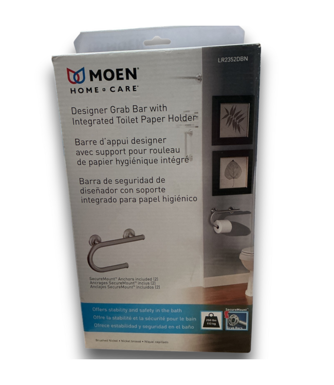 56103 Brushed Nickel Grab Bar W/integrated Paper Holder