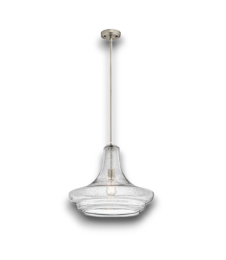 Bud's Warehouse 56104 Brushed Nickel & Seeded Glass 1-light Pendant