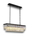 56120 8-light Black Modern Glam Crystal Rectangle Chandelier 47"