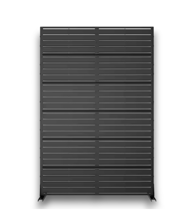 56123 Louvered Classic Black Galvanized Screen Decorative Art Panel