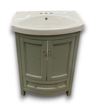Bud's Warehouse 56124 Mint Vanity With White Ceramic Top 24"