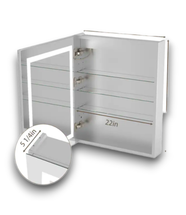 56125 24x30 Led Fog Free Mirrored Medicine Cabinet