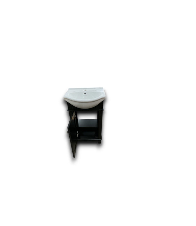 56126 Black Single Bathroom Vanity W/top 20"
