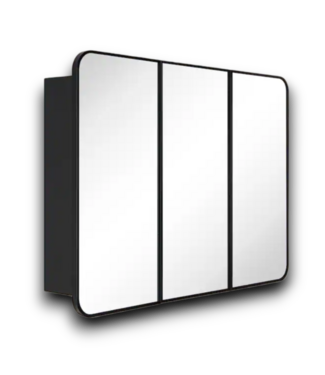 Bud's Warehouse 56159 Surface/recessed Mount Matte Black Mirrored Medicine Cabinet