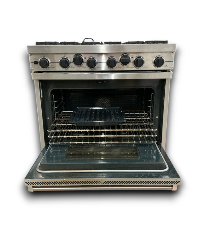 56164 Pro Style Stainless Steel Duel Fuel Range With 6 Open Burners 36"