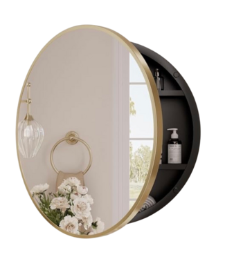 Bud's Warehouse 56166 Round Medicine Cabinet Bronze Gold