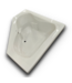 56163 White Neo Angle Soaking Bathtub 60" X 60"