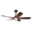 56201 Modern Ceiling Fan With Light Black And Walnut 5 Blade